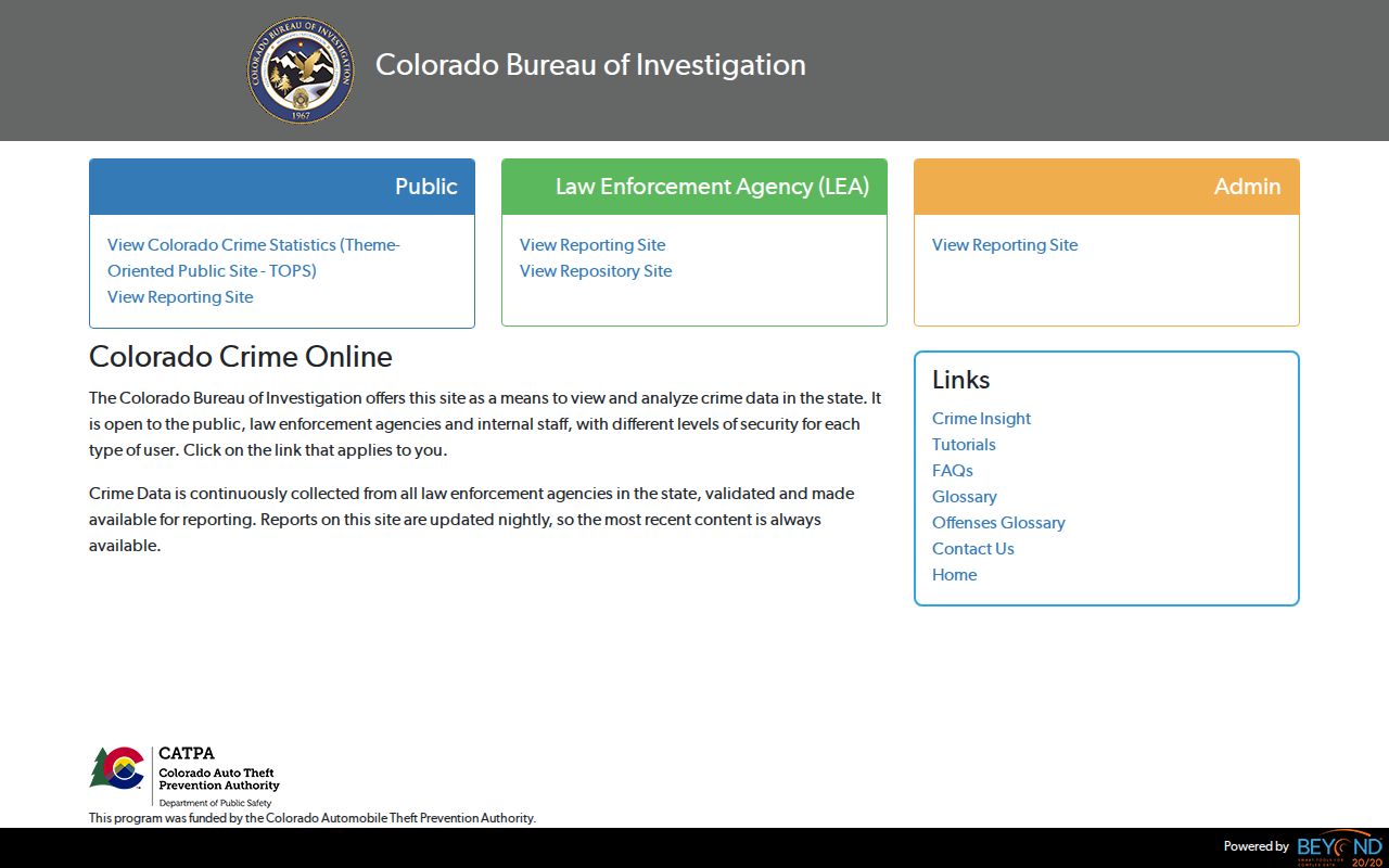 Archuleta County criminal records Colorado crime statistics portal