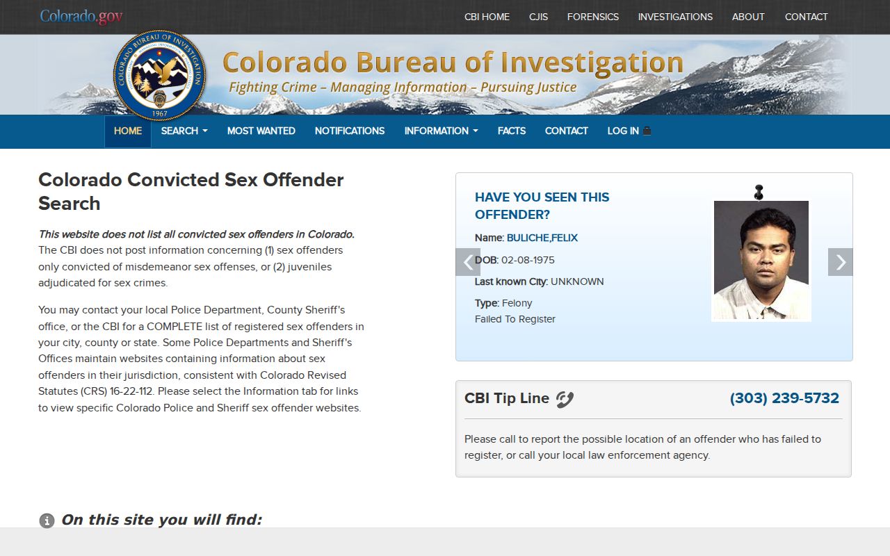 Archuleta County sex offender registry search in Colorado