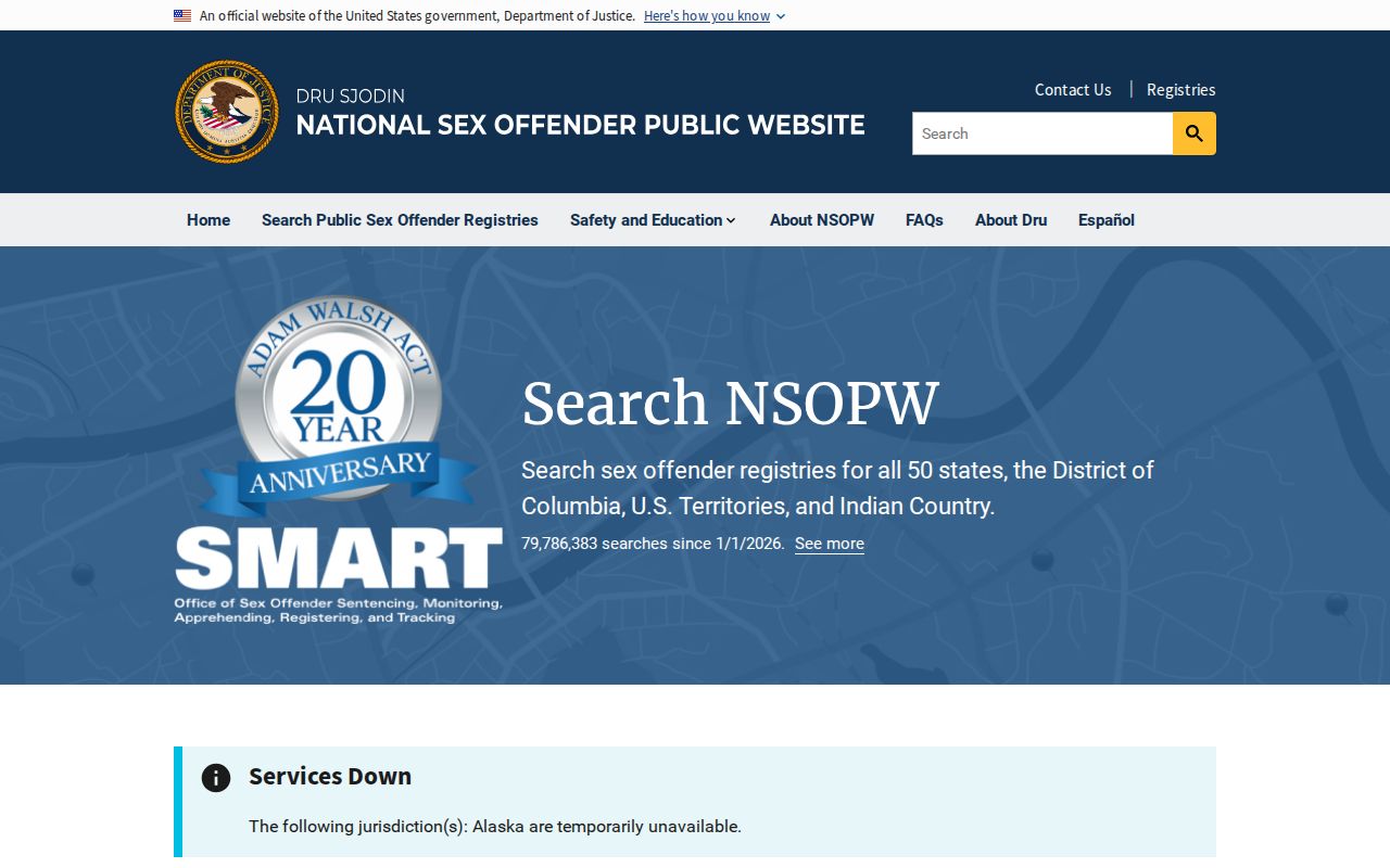 Archuleta County sex offender check using the national NSOPW search