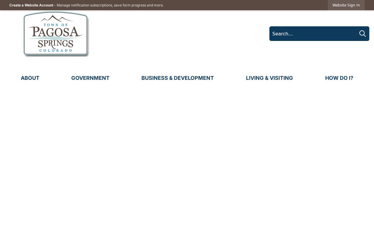 Pagosa Springs criminal history and Town government homepage